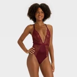 Auden Maroon Lace Bodysuit from Target 🎯 Size Small